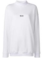Msgm High Neck Jersey Sweater - White