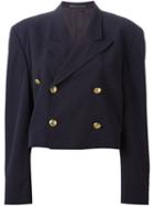 Yohji Yamamoto Vintage Double Breasted Cropped Jacket, Women's, Size: Medium, Blue