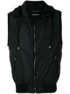 Dolce & Gabbana Drawstring Hooded Padded Gilet - Black