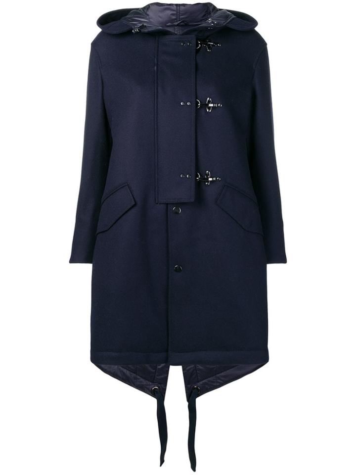 Fay Toggle Parka Coat - Blue