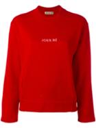 Jour/né - Slogan Print Sweatshirt - Women - Cotton - 38, Women's, Red, Cotton