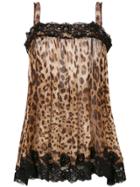 Dolce & Gabbana Vintage Leopard Print Sheer Top - Nude & Neutrals