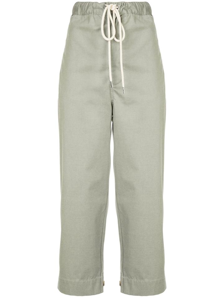 Bassike Drawstring Cropped Trousers - Grey