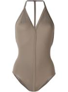 Rick Owens Halter Tie Swimsuit, Women's, Size: 38, Nude/neutrals, Polyamide/spandex/elastane