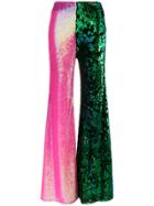 Halpern Contrast Sequin Flared Trousers - Multicolour