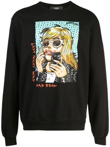 Dom Rebel Hangover Print Jersey Sweater - Black