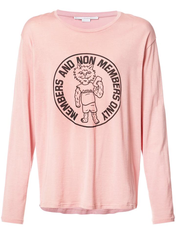 Stella Mccartney Cat Print T-shirt, Men's, Size: Large, Pink/purple, Cotton