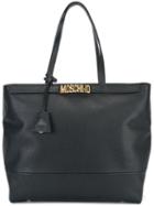 Moschino Logo Plaque Tote, Women's, Black