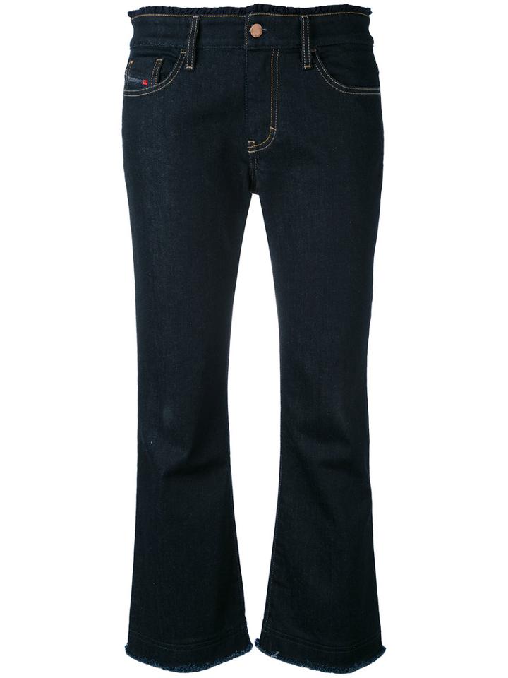 Diesel - Cropped Trousers - Women - Cotton/polyester/spandex/elastane - 26/32, Blue, Cotton/polyester/spandex/elastane