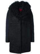 Moncler Gamme Rouge Long Sleeve Cocoon Coat, Women's, Size: 3, Black, Alpaca/virgin Wool/silk/goat Fur