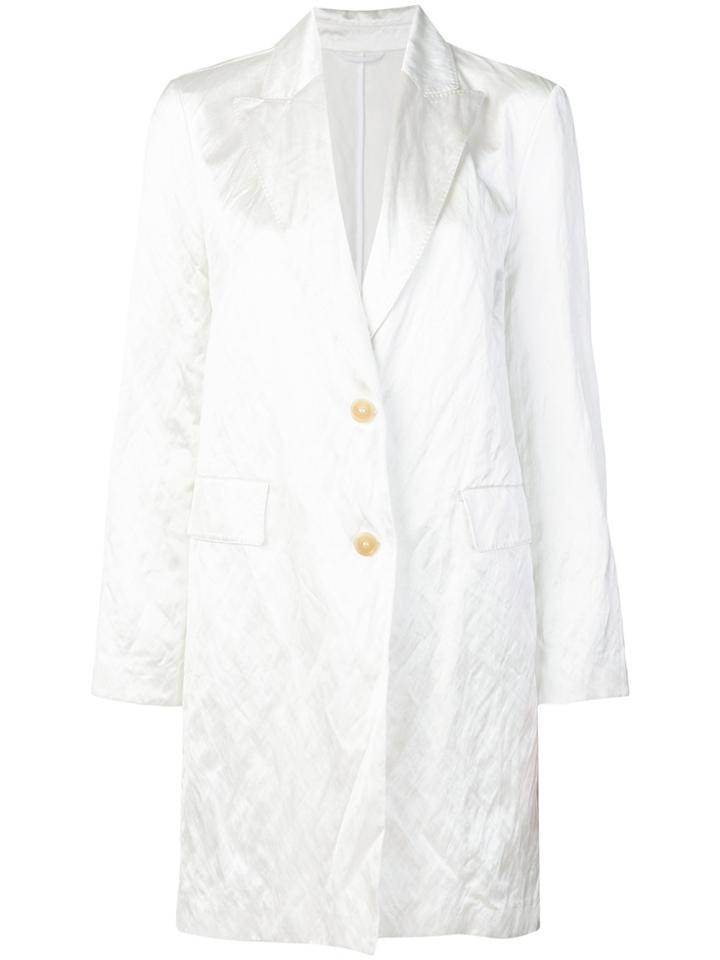 Ermanno Scervino Creased Coat - White