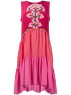 Peter Pilotto - Sleeveless Embroidered Dress - Women - Silk/polyester - 6, Pink/purple, Silk/polyester