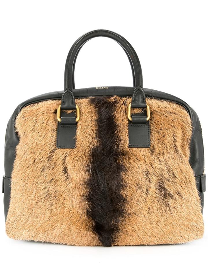 Céline Vintage Logos Hand Tote Bag - Black