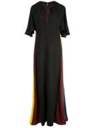 Staud Stripe Detail Maxi Dress - Black