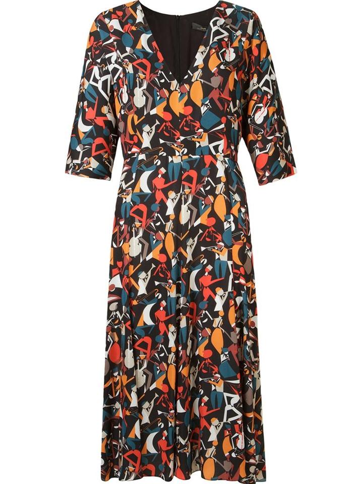 Andrea Marques Midi Flared Printed Dress