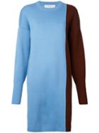 Le Ciel Bleu Colour Block Dress, Women's, Size: 36, Blue, Acrylic/wool
