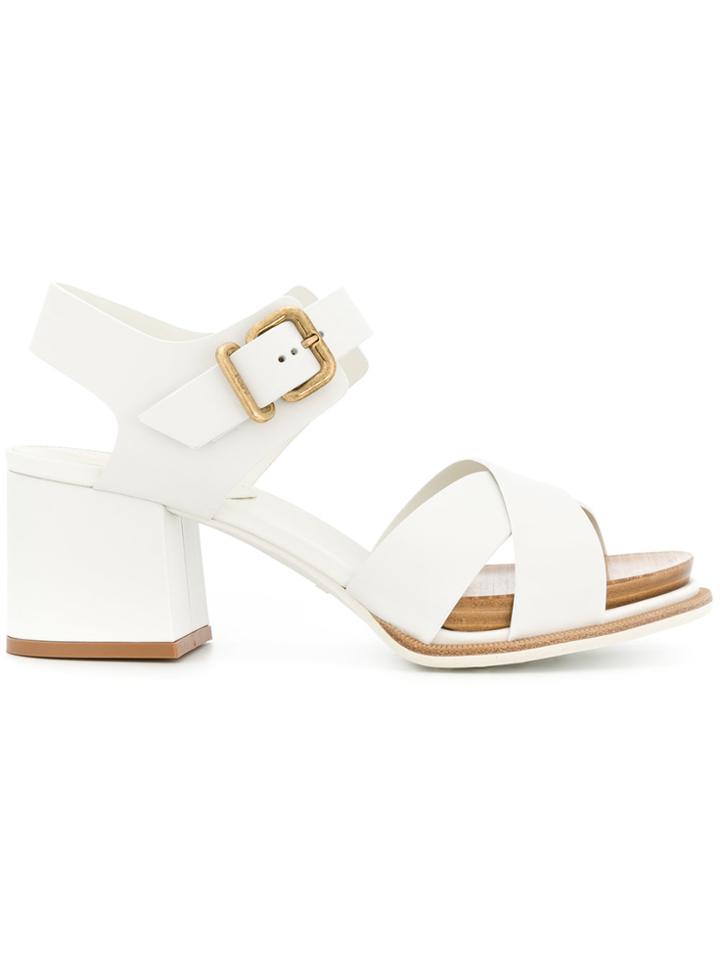 Tod's Wood Detail Sandal - White