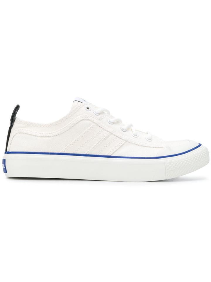 Diesel Canvas Low Top Trainers - White