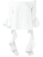 Ellery 'delores' Ruffled Off-the-shoulder Blouse, Women's, Size: 8, White, Polyester
