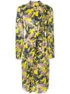 Msgm Tie-waist Ruffle Detail Dress - Multicolour