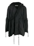 Di Liborio Cinch Detail Hooded Coat - Black