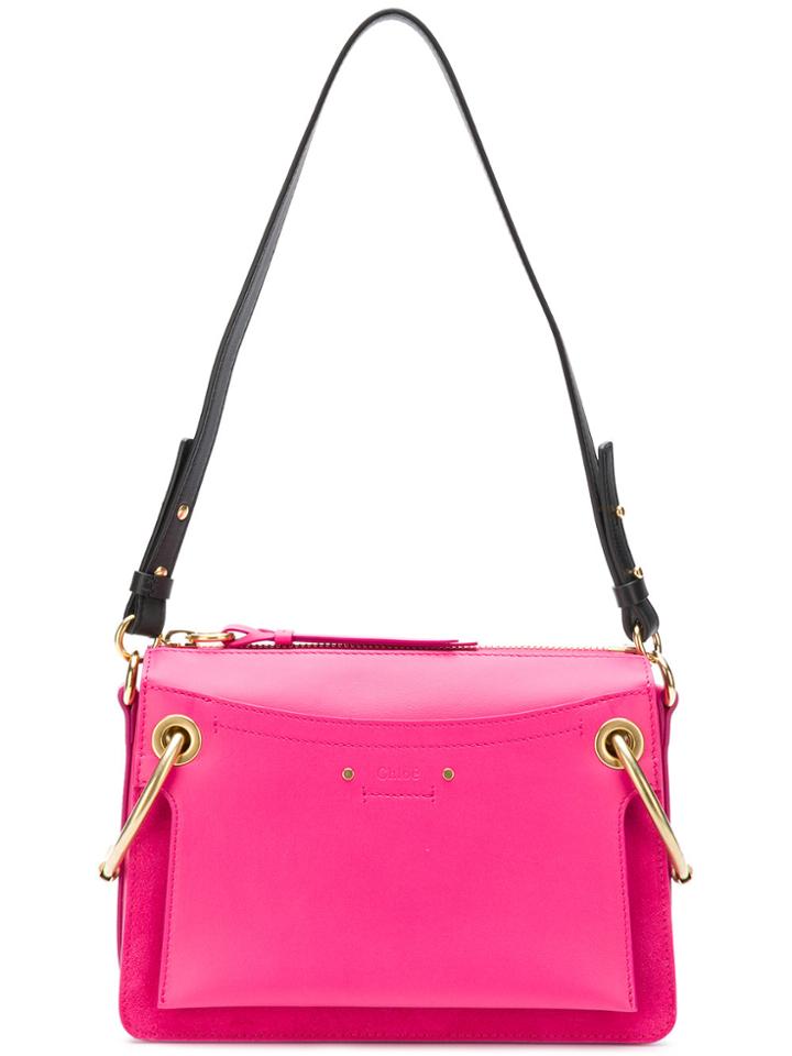 Chloé Top Zipped Shoulder Bag - Pink & Purple