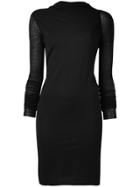 Rick Owens Lilies Twisted Neck Fitted Dress - Black