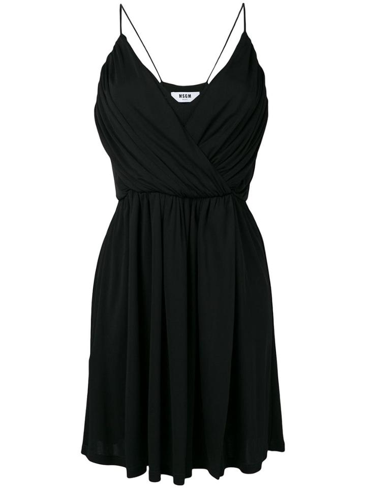 Msgm Spaghetti Straps Dress - Black