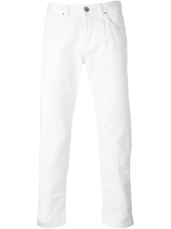 Eleventy Straight Leg Jeans, Men's, Size: 36, White, Cotton/spandex/elastane