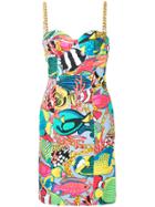 Céline Vintage Fish Print Dress - Blue