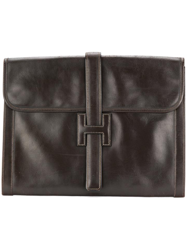 Hermès Vintage Jige Clutch - Brown
