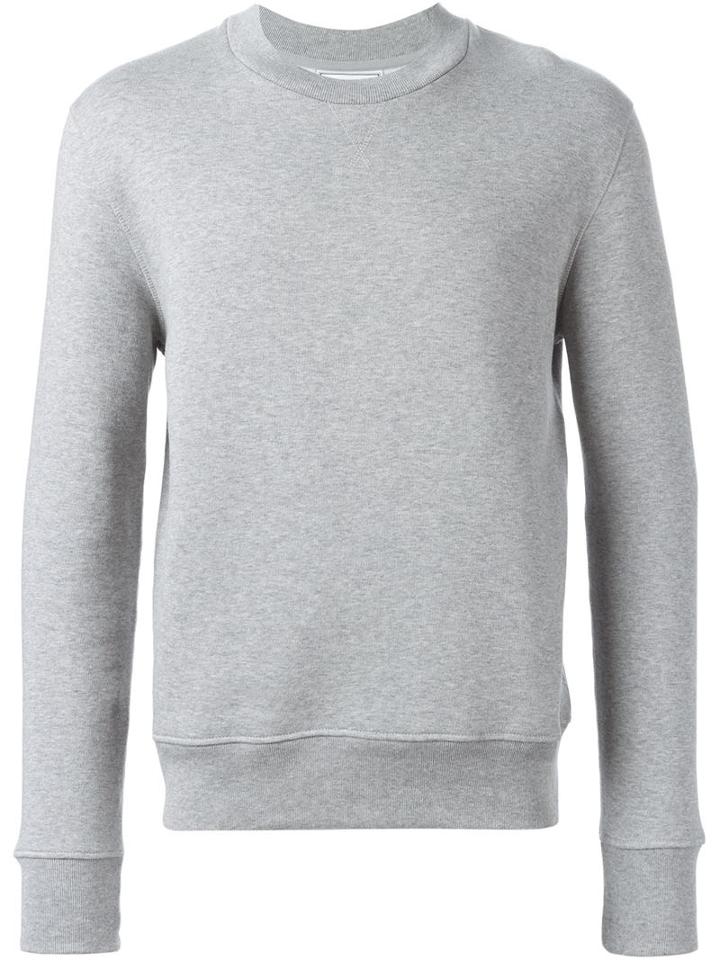 Ami Alexandre Mattiussi Crew Neck Sweatshirt, Men's, Size: Small, Grey, Cotton