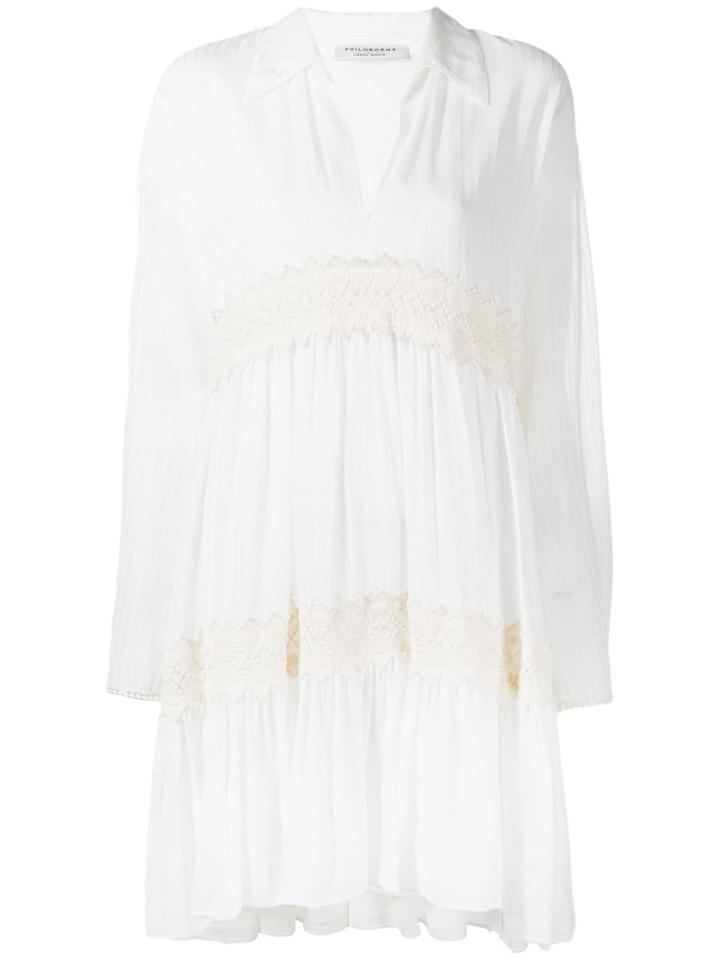 Philosophy Di Lorenzo Serafini Embroidered Shirt Dress - White