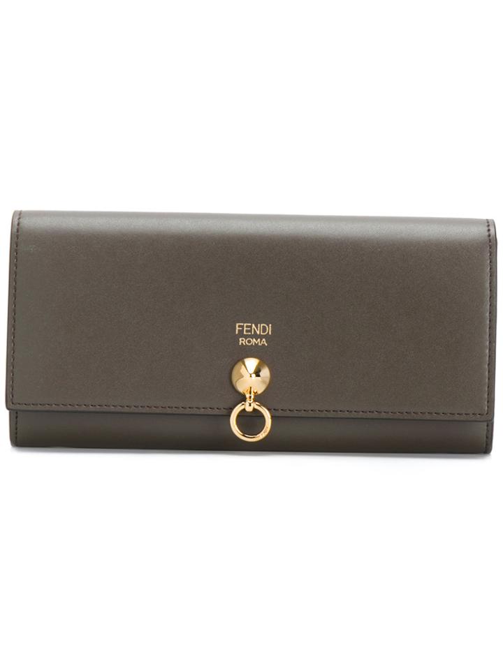 Fendi Continental Logo Wallet - Brown