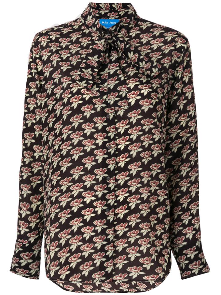 Mih Jeans Twigs Neck Tie Shirt - Brown