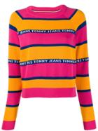 Tommy Jeans Logo Stripe Sweater - Pink
