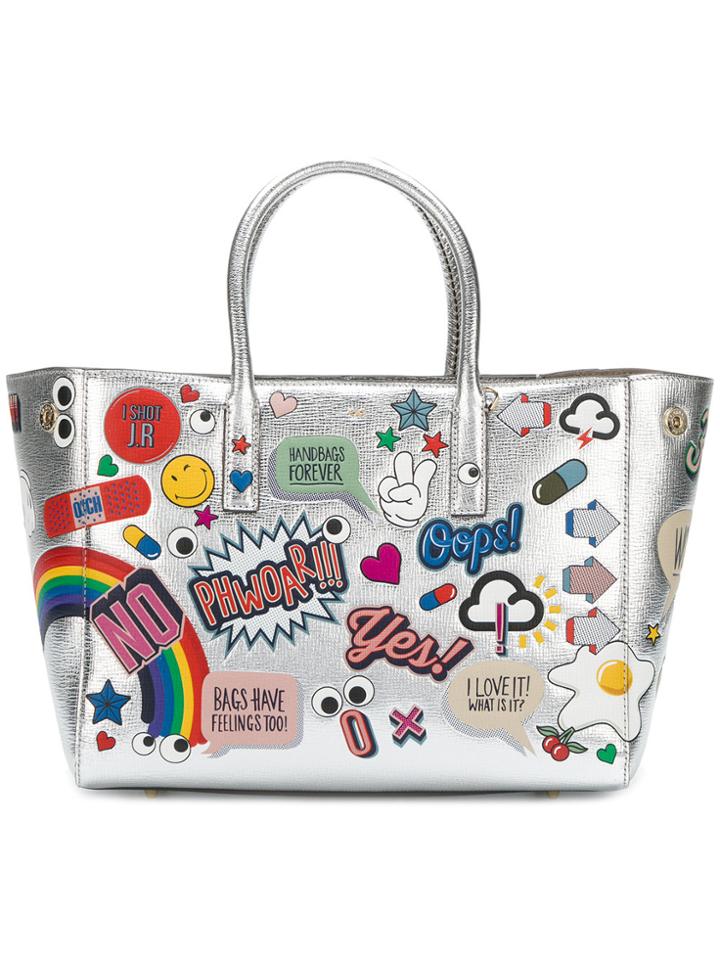 Anya Hindmarch All Over Stickers Ebury Tote - Metallic