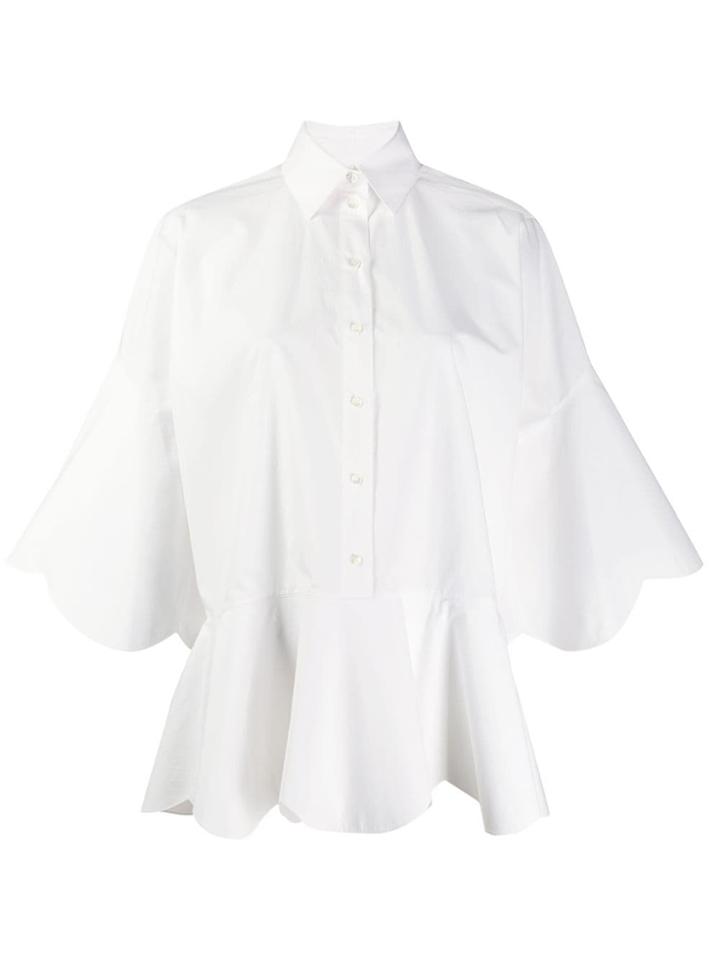 Valentino Scalloped Trim Blouse - White