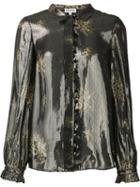 Suno Metallic (grey) Effect Shirt, Women's, Size: 2, Silk/polyester