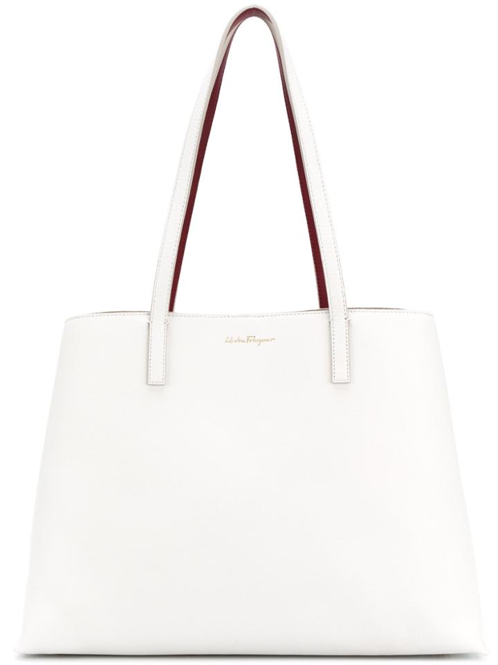 Salvatore Ferragamo Jet Set Tote Bag - White