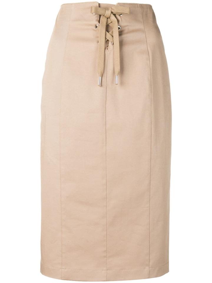 Red Valentino Lace-up Front Skirt - Neutrals