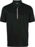 Alexander Mcqueen Striped Placket Polo Shirt, Men's, Size: Small, Black, Cotton