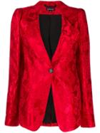 Ann Demeulemeester Jacquard Fitted Jacket - Red