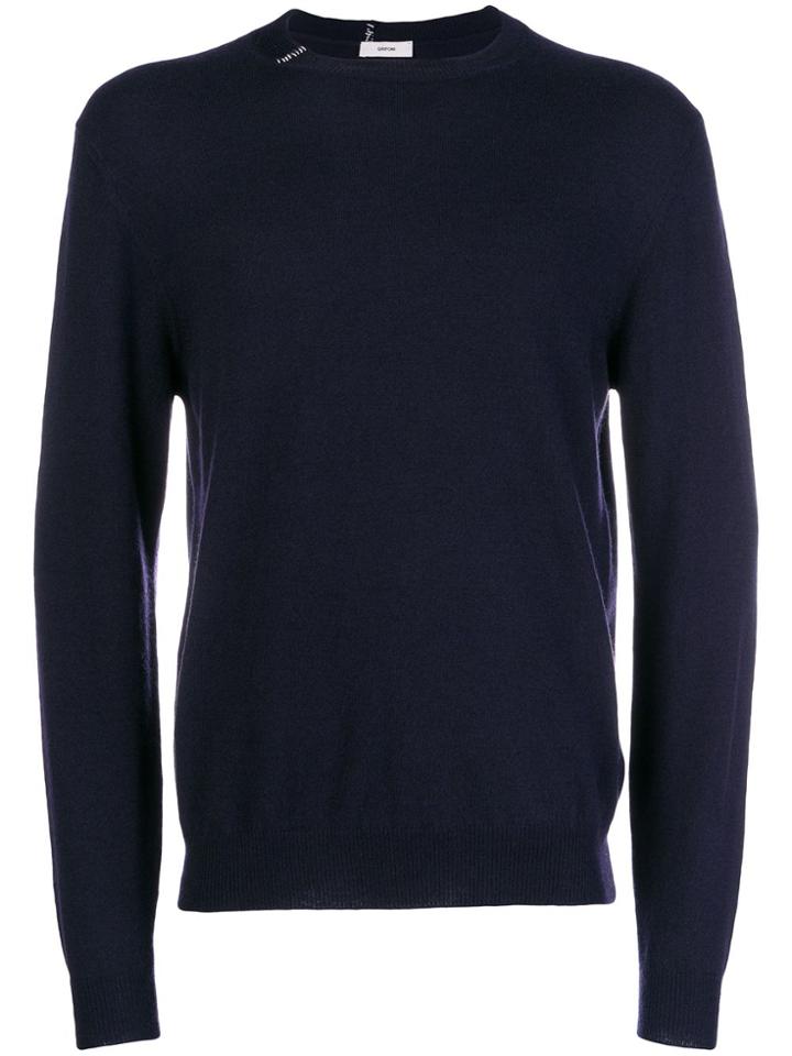 Mauro Grifoni Stitch Detail Jumper - Blue