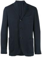Lardini Three Button Blazer, Men's, Size: 54, Blue, Cotton/polyester/rayon
