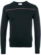 Moncler Tri-colour Stripe Knitted Jumper, Men's, Size: Large, Blue, Cotton
