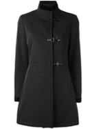 Fay Single Breasted Coat, Women's, Size: Large, Black, Polyester/spandex/elastane/cotton