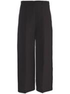 Mantu - Wide-legged Cropped Trousers - Women - Linen/flax/viscose - 44, Black, Linen/flax/viscose