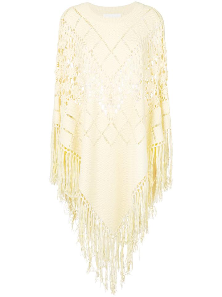 Chloé Macramé Poncho - Yellow & Orange