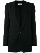 Saint Laurent - Fitted Blazer - Women - Silk/cotton/virgin Wool - 40, Black, Silk/cotton/virgin Wool